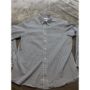 Southern Proper The Tailored Fit Men Size Large Button Down Shirt Checked‎ Black